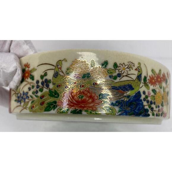 Satsuma Japanese Round 5” Bowl Dish Floral  Design Gold Vintage - Picture 2 of 15